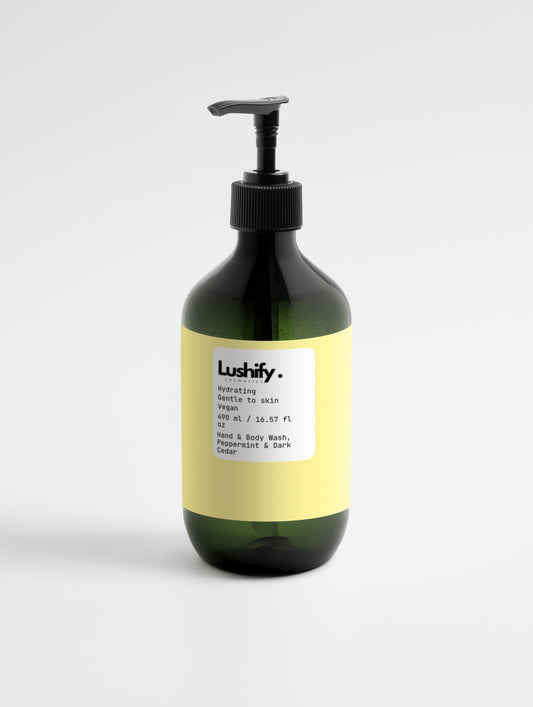 Hand & Body Wash, Peppermint & Dark Cedar - Lushify 